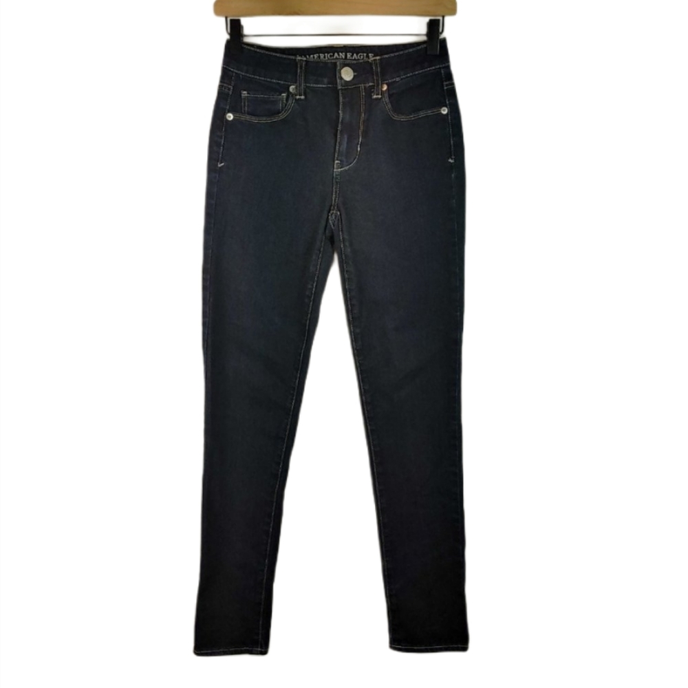 American Eagle hi rise skinny jeans dark wash 0